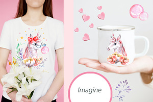 Watercolor Unicorn Sublimation