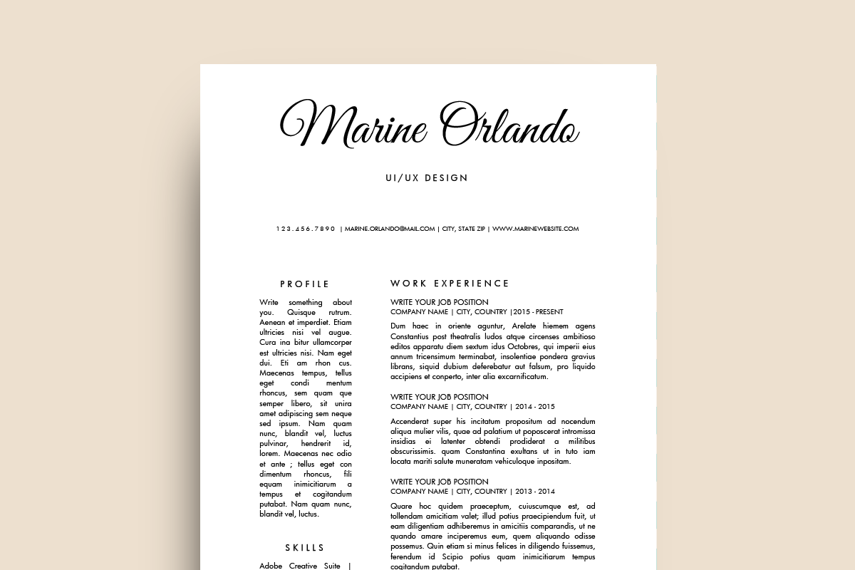 Simple Resume Template (MS Word), a Resume Template by Priiiiiiiiiiiiiint ! (Photo 1 of 2)