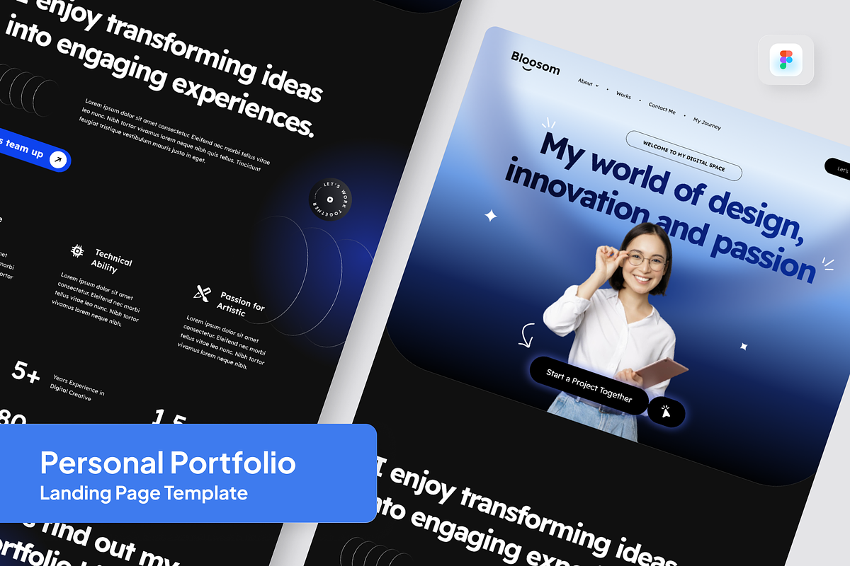 Personal Portfolio Landing Page, a Templates & Theme by SquidPixey (Photo 1 of 5)