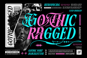 Gothic Ragged Typeface, a Blackletter Font by alit design
