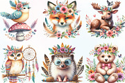 Boho Woodland Creatures Animals, an Illustration by CraftArtStudio (Thumbnail 2 of 6)