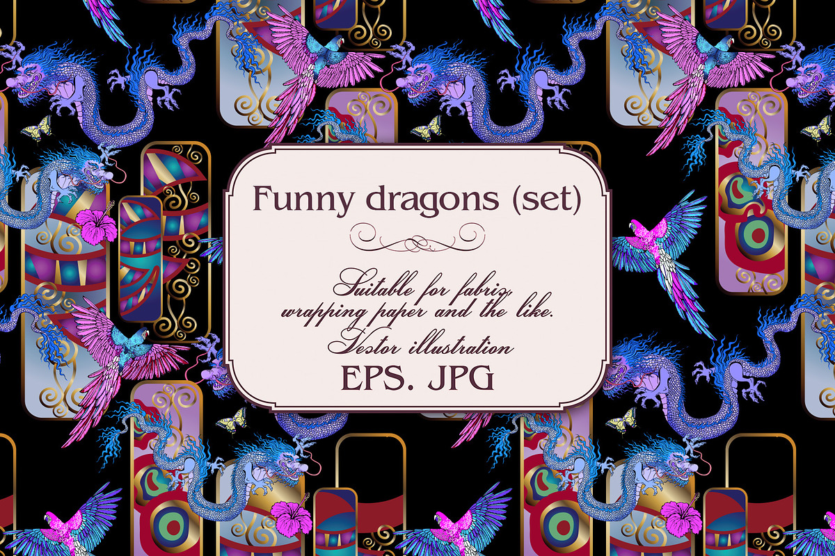 Funny dragons, a Pattern Graphic by Designs by Helen Trupak (Photo 9 of 10)