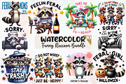 Funny Raccoon PNG Bundle Sublimation, an Illustration by Designworld (Thumbnail 1 of 7)
