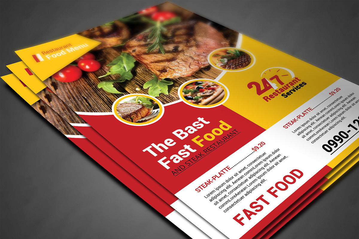 Restaurant Menu, a Flyer Template by AfzaalGraphics (Photo 3 of 4)