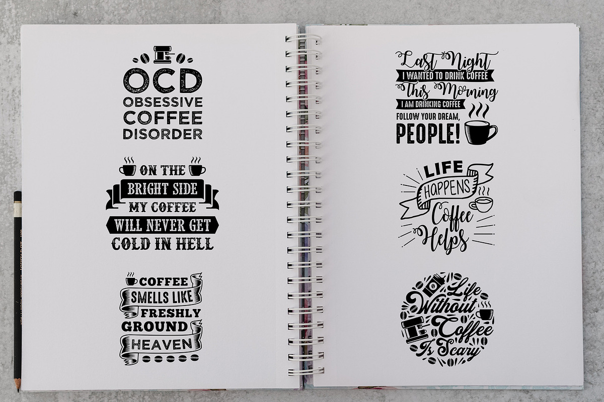Coffee Quotes V9 SVG DXF PNG EPS, an Illustration by Tosca Digital (Photo 2 of 5)