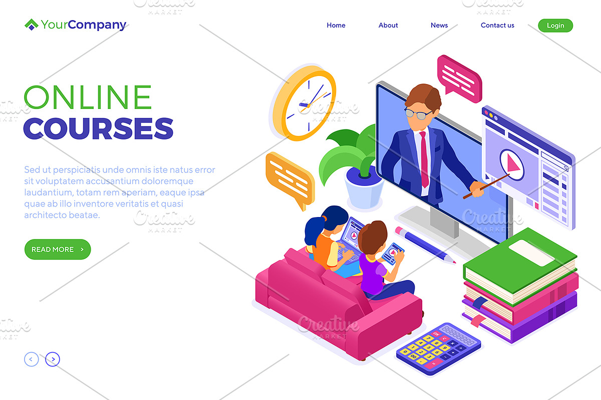 Online Distance Education from Home, an Education Illustration by TAlex (Photo 4 of 6)