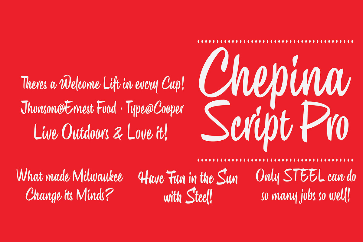 Chepina Script Font, a Script Font by Vastago Studio (Photo 13 of 13)