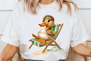 Whimsical Beach Duck Watercolor Clip, an Illustration by designcity5 (Thumbnail 3 of 5)
