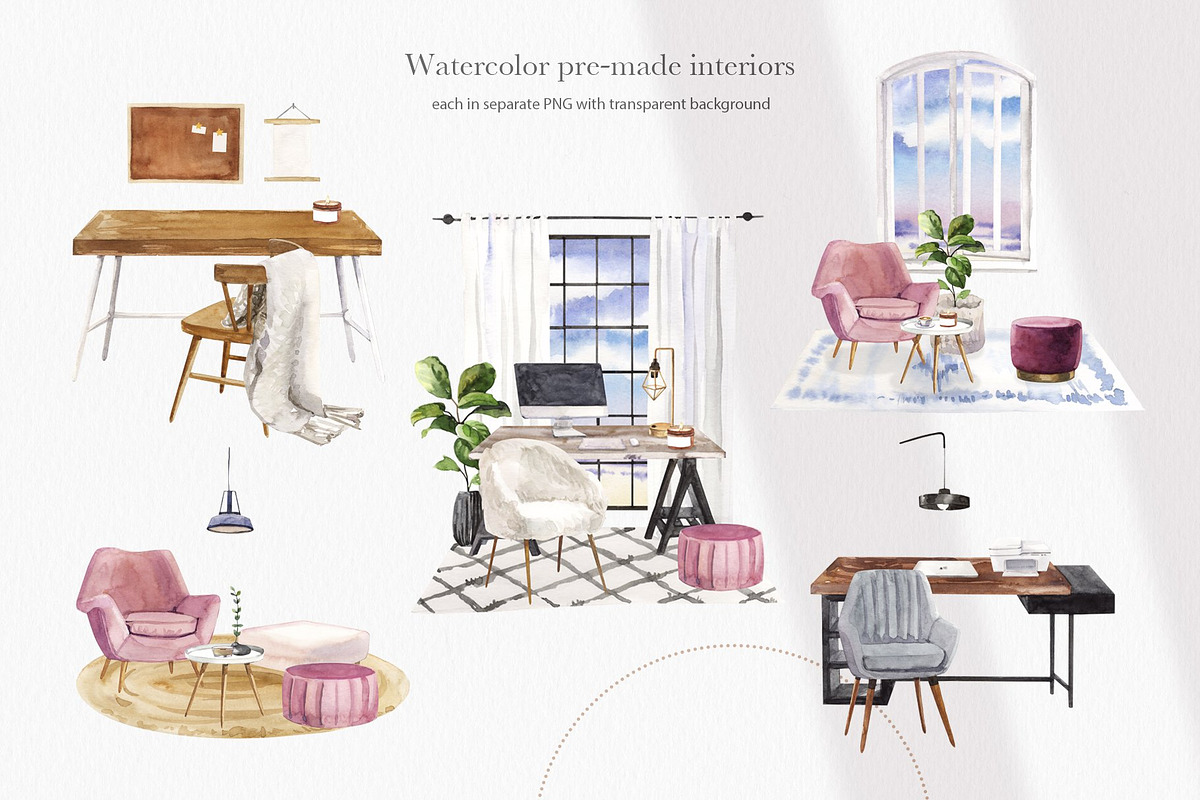 Home workplace interior creator, a Work Illustration by Volha Studio (Photo 8 of 10)