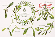 Mistletoe watercolor clipart, an Illustration by Artcard Watercolor (Thumbnail 2 of 7)