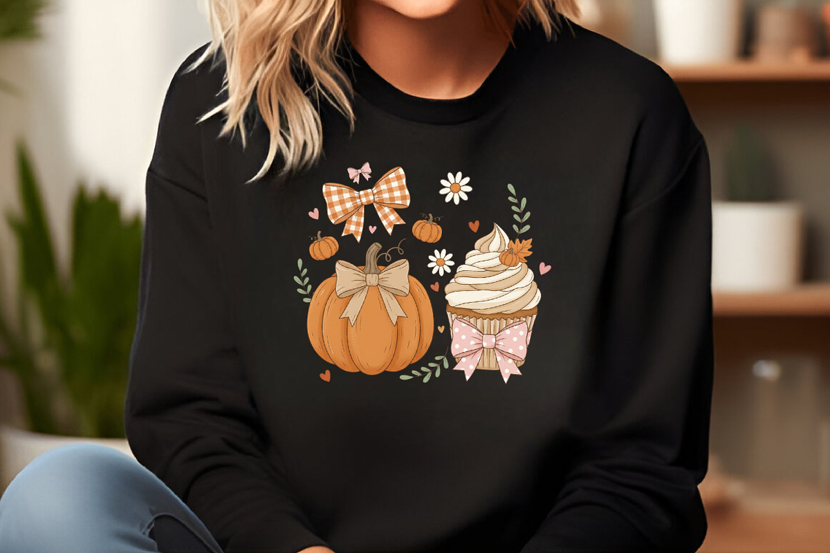 Cute Autumn Cupcake & Pumpkin PNG, an Illustration by Craft Nest (Photo 4 of 6)