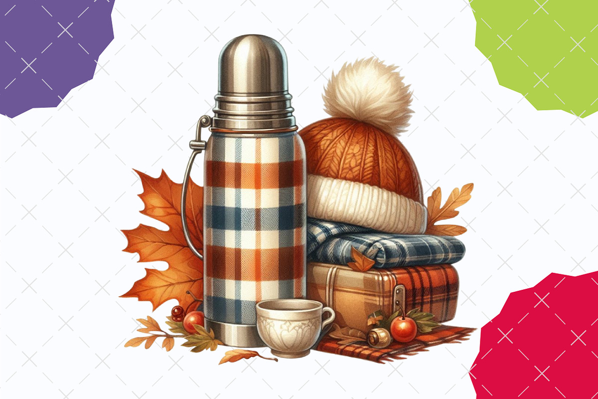 Cozy Fall Autumn Watercolor Clipart, an Illustration by designcity5 (Photo 5 of 5)