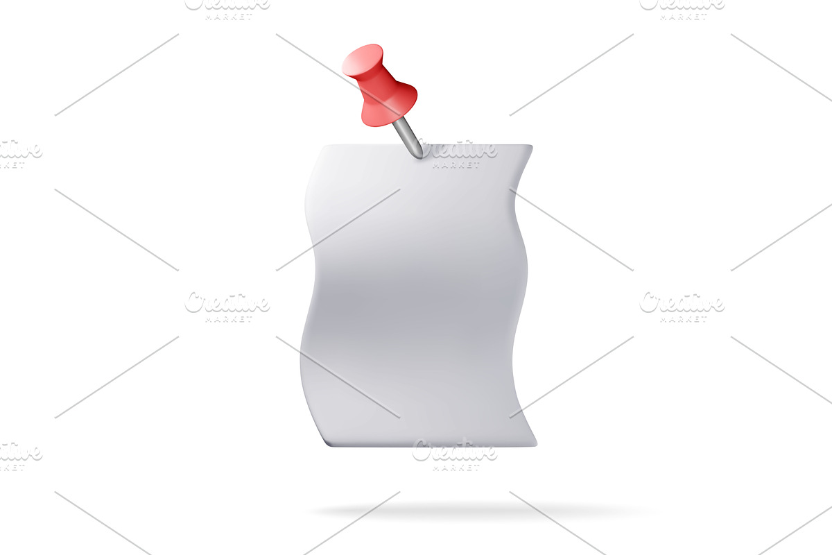 3D empty paper sheets hanging with, an Object Illustration by Abscent
