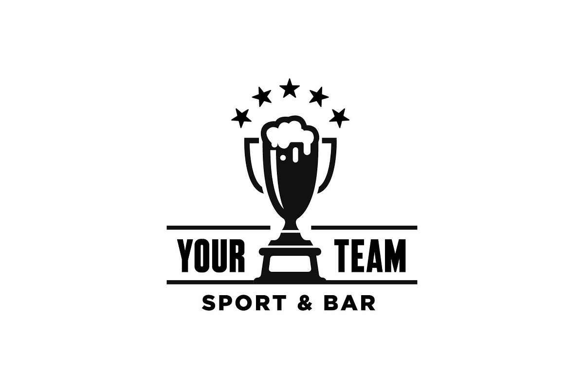 Trophy With Cocktail Beer logo, a Branding & Logo Template by funpixel