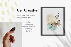 Abstract Butterflies Watercolor Set