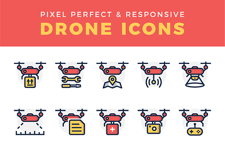 Responsive Drone Icon Set