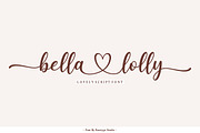 Bella Lolly, a Script Font by Bosstype Studio (Thumbnail 1 of 8)