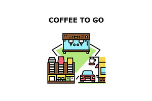 Coffee To Go Vector Concept Color