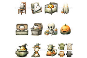 Halloween Baby Shower PNG & Patterns, a Seasonal Illustration by Nicole Branger Art (Thumbnail 8 of 23)