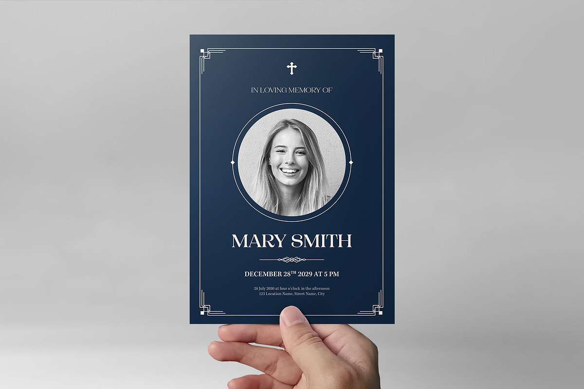 Art Deco Funeral Template, a Flyer Template by BrandPacks (Photo 4 of 6)