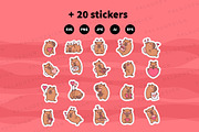 Cute Kawaii Capybaras Valentines Day, an Animal Illustration by Palau (Thumbnail 12 of 12)