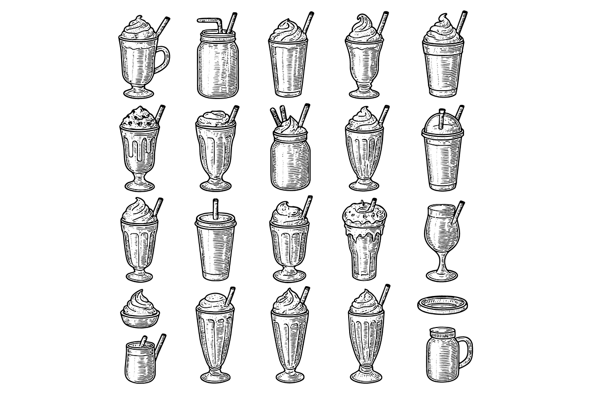 Milkshake and Dessert Drinks, an Object Graphic by RT Studio
