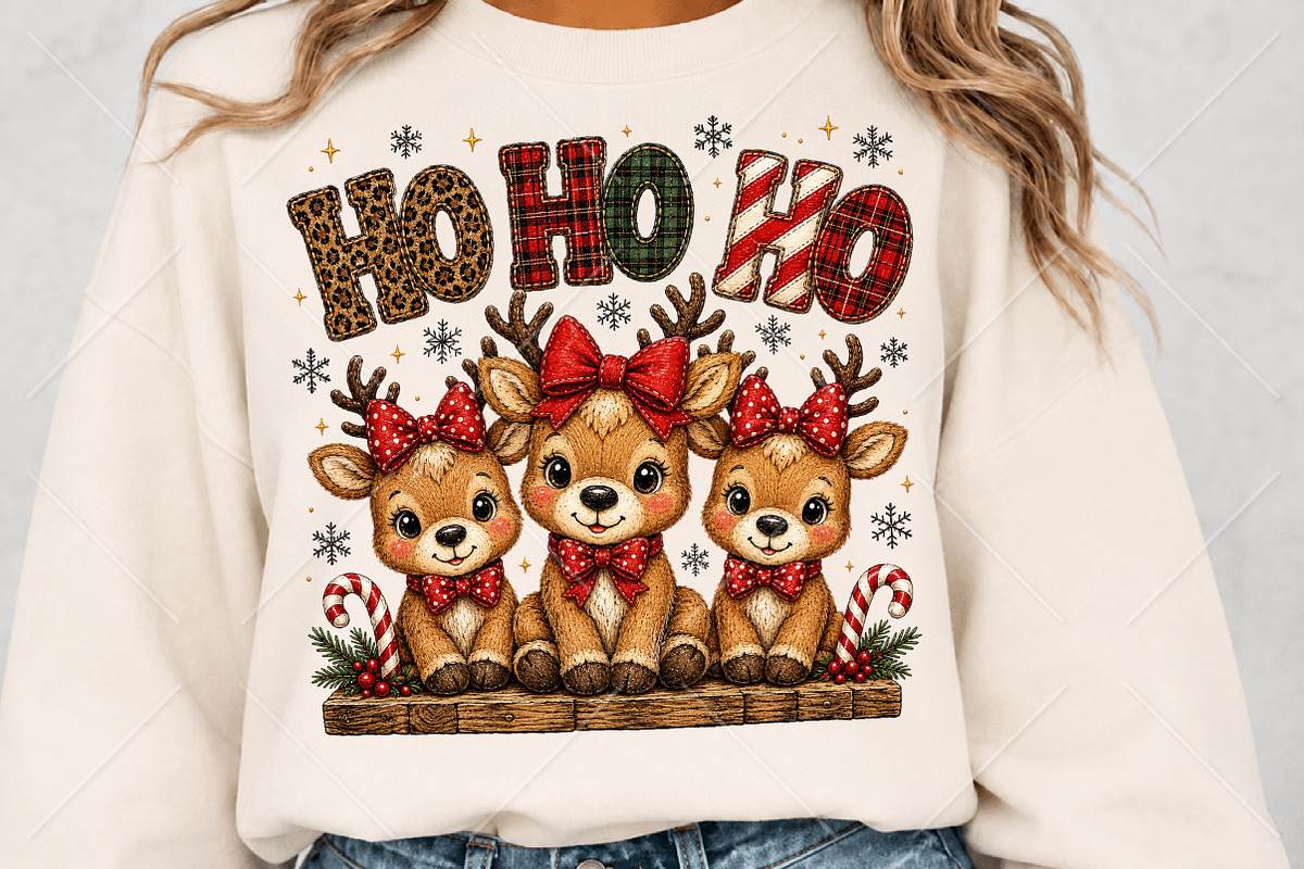Ho Ho Ho Christmas Reindeer PNG, a Seasonal Illustration by Canvas Craft (Photo 5 of 6)