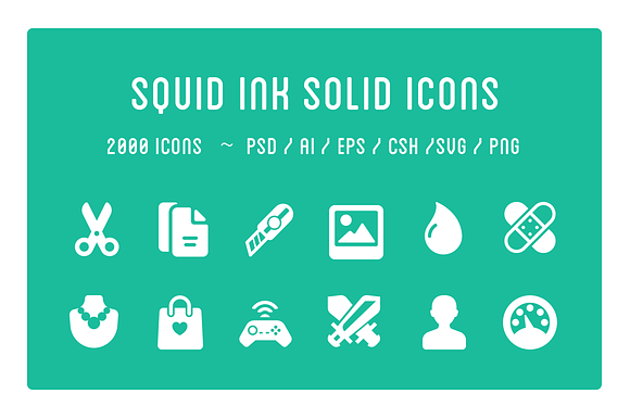 Squid Ink Solid Icon Pack preview 6