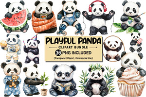 Playful Panda Clipart Bundle, an Illustration by Pixels.Craft