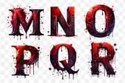 Bloody Alphabet and Numbers Bundle, a Seasonal Illustration by Bubble Pixel (Thumbnail 5 of 8)