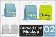 Curved Foldable Bag Mockup, a Packaging Mockup by Permadi Creative (Thumbnail 1 of 3)
