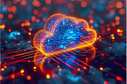 Digital cloud. Concept of data, a Technology Photo by Lermont51