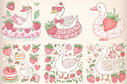 Strawberry Goose Clipart, an Illustration by Digital Artistic99 (Thumbnail 4 of 9)