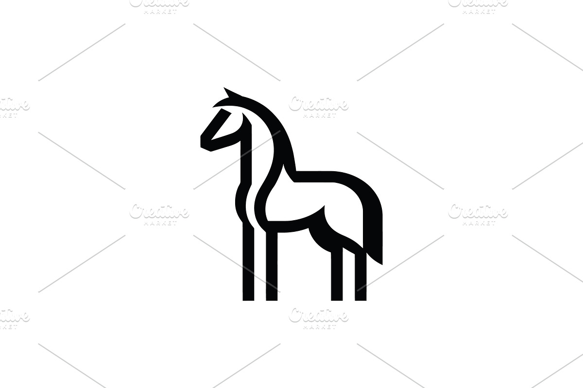 Minimalist Line Horse Logo, a Branding & Logo Template by Vectorium Studio (Photo 1 of 2)
