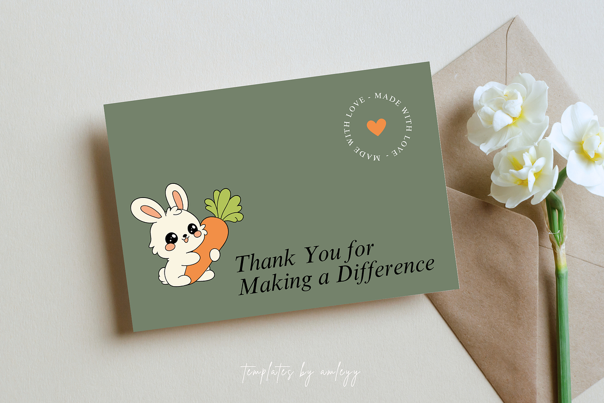 Minimal Thank You Card Template, a Card Template by Elegant_Studio44 (Photo 3 of 6)