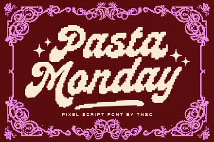 Pasta Monday Pixel Script, a Script Font by The Native Saint Club