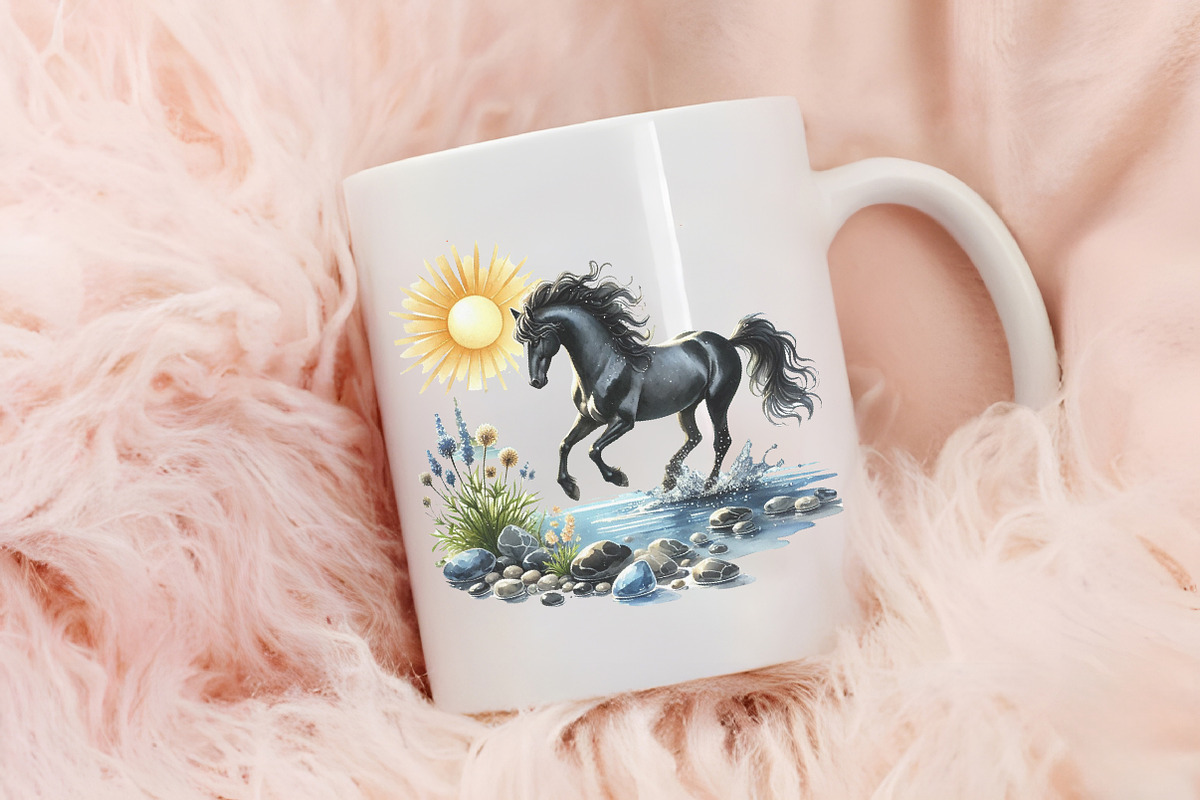 Spring black horse clipart, an Illustration by RobertsArt (Photo 3 of 7)