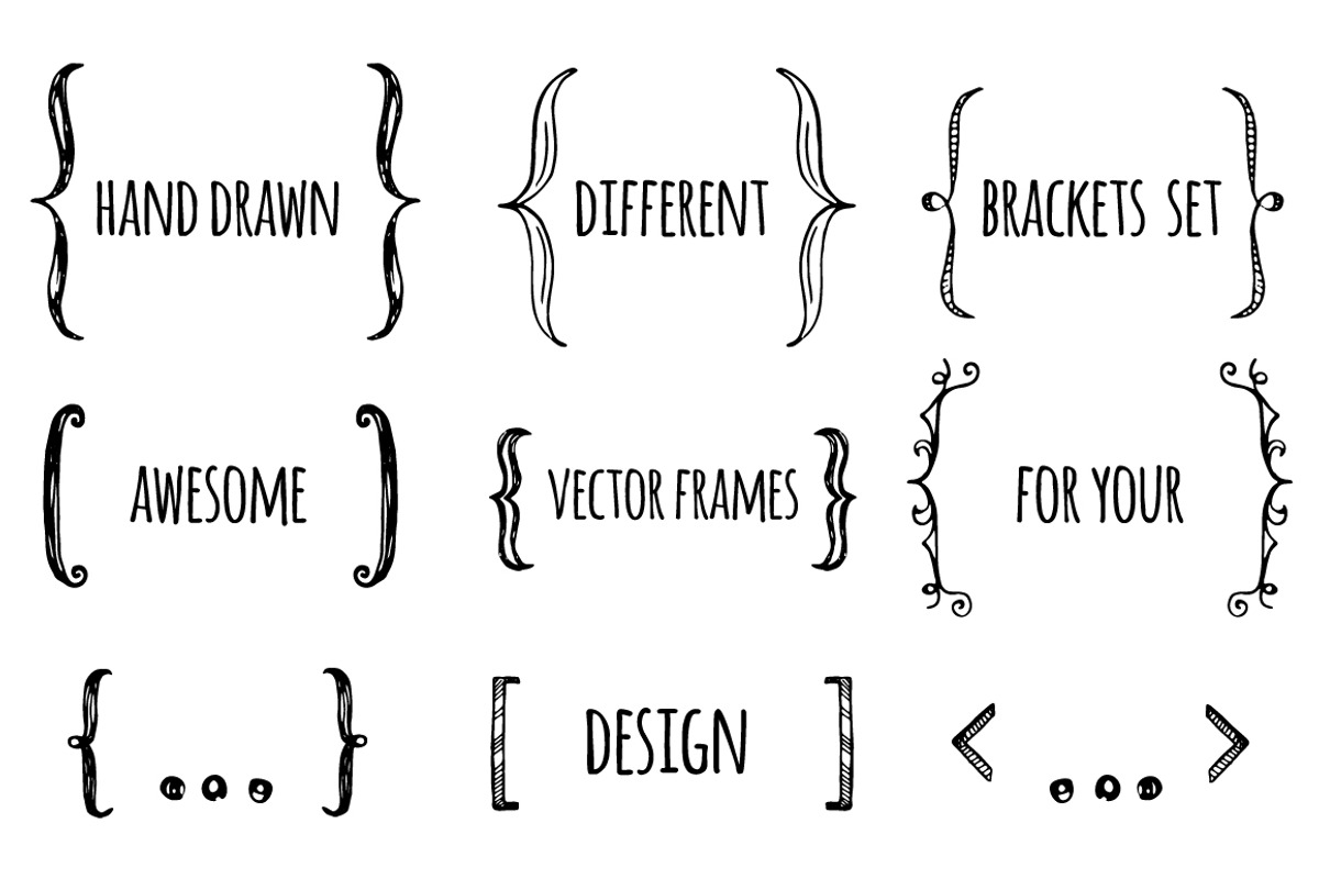 30 hand drawn EPS brackets pack, a Texture Illustration by Hala (Photo 2 of 2)
