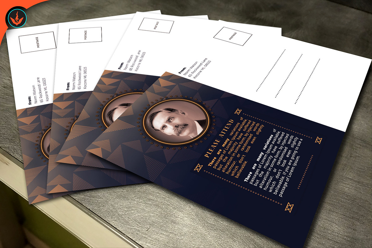 Art Deco Funeral Announcement Card, a Flyer Template by SeraphimChris (Photo 5 of 5)