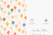 Kids Balloons Seamless Pattern PNG, a Pattern Graphic by Pati Charm Studio (Thumbnail 5 of 7)