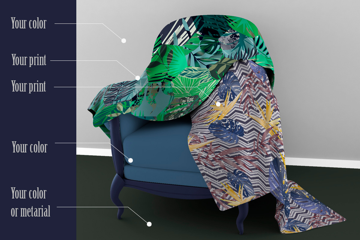 Fabric Set Mock Up., an Advertising Mockup by zeffir (Photo 2 of 2)