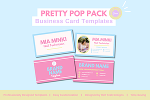 Pretty Pop Business Card Templates, a Card Template by Hell Yeah Designs