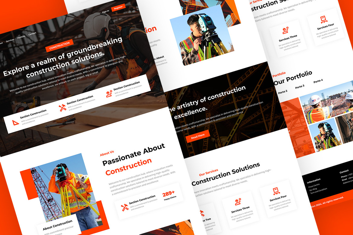 Construction Landing Page, an UI Kit Template by ENATIVE (Photo 3 of 4)