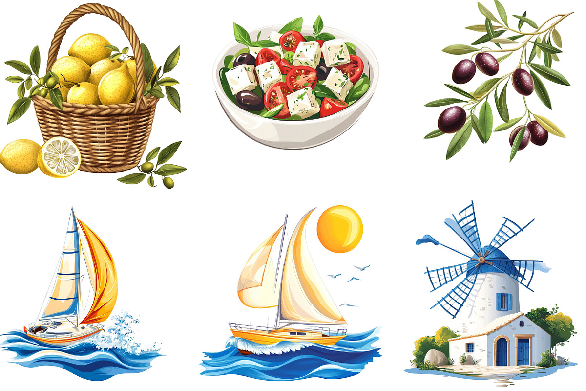 Greece Summer Clipart, an Illustration by Designking (Photo 2 of 3)