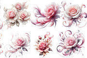 Abstract Pink Roses Clipart, an Illustration by Designworld (Thumbnail 3 of 3)