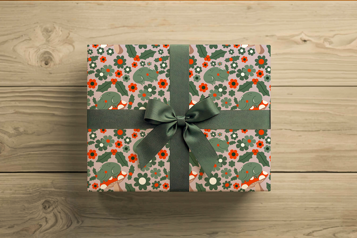 Mushroom & Frog Seamless Pattern, a Pattern Graphic by Little Creative Scribbles (Photo 6 of 6)