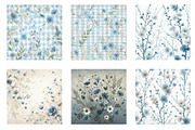 Blue Floral Wildflower Digital Paper, an Illustration by CreationArt (Thumbnail 4 of 5)