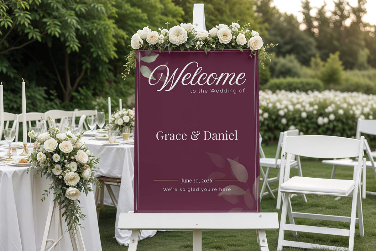 Dark Burgundy Wedding Website, a Landing Page Template by Everyday Perfection (Photo 10 of 13)