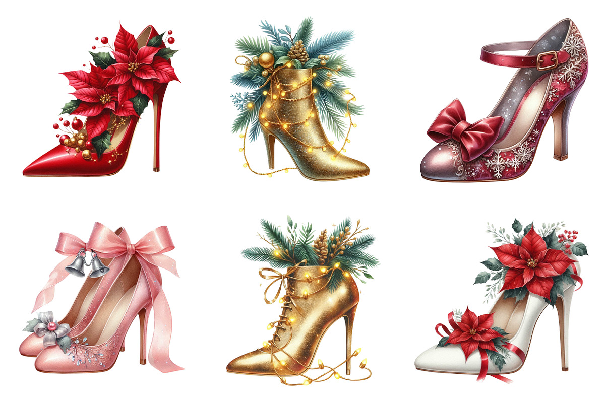 Christmas High Heels Clipart, an Illustration by SinaCreation (Photo 3 of 7)