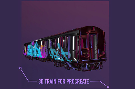 3d Train  for Procreate, an Object 3D Model by Torus1